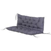 Outsunny - Coussin matelas assise dossier pour banc de jardin balancelle canapé 2 places grand confort 120 x 110 x 12 cm gris