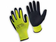 Paire de gants de protection pro travaux en polyamide et mousse de latex - taille 10 - xl - jaune