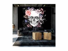 Papier peint - skull and flowers-100x70 A1-SFT1589