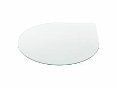 Plateau de table glasgow en verre esg ø 90 cm ovale transparent [neu.haus]