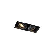 Qazqa - oneon trimless 50 - Spot encastrable - 2 lumière - l 188 mm - Noir - Moderne - éclairage intérieur - Salon i Chambre i Cuisine i Salle à