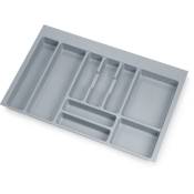 Range couverts pour tiroirs de cuisine, pour meuble 800 mm, plastique gris Emuca