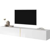 Selsey - BISIRA - Meuble TV 200 cm blanc avec insert