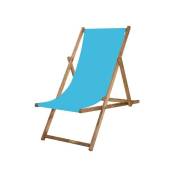 Springos - Chaise longue en bois imprégné avec toile
