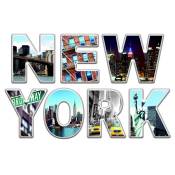 Sticker New York lettres avec vue manhattan - 1 planche