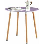 Table à manger, Table de cuisine ronde, Violet, style industriel