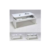 Table basse plateau relevable darwin 100x50cm / Blanc/ 100x50x43 cm - Blanc