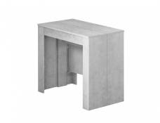 Table console à rallonge effet bois gris 118x51 cm
