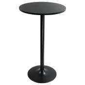 Table de Bar Ronde 60cm Table de bistrot Table de Bar Table d'appoint - Noir 106cm h Kktoner