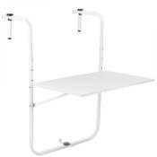 Table pliante rectangulaire en métal pour balcon coloris blanc 60x40 cm - Primematik