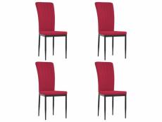 Vidaxl chaises à manger lot de 4 rouge bordeaux velours