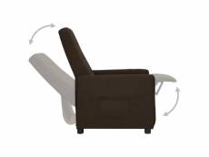 Vidaxl fauteuil inclinable marron tissu