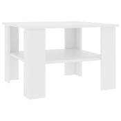 vidaXL Table basse Blanc 60 x 60 x 42 cm Aggloméré