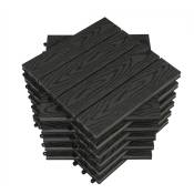 Woltu - Dalle de terrasse en composite bois-plastique. 11 Pièces. 1 m². 30x30 cm. Anthracite - Anthracite