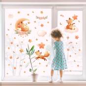 1pc Sticker Mural, animaux Fleurs étoiles nuages,Autocollant