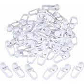 Ahlsen - Clips de Rideau Roulant Crochets de Rideaux en Plastique Blanc pour Voie Type Rideau, 50 Paquets (Clips)25cm - white