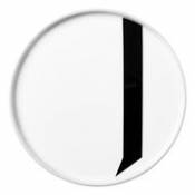 Assiette A-Z / Porcelaine - Lettre J - Ø 20 cm - Design Letters blanc en céramique