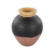 Beliani Vase décoratif en terre cuite 31 cm noir et