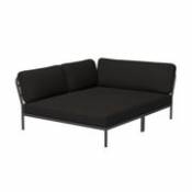 Canapé droit Level Cozy / Assise profonde - Angle gauche - L 173,5 x P 139 cm - Houe noir en tissu