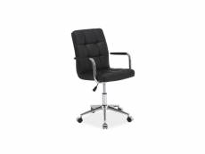 Chaise de bureau à roulettes - q022 - 51 x 40 x 87 cm - cuir pu - noir