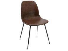 Chaise en polyuréthane et métal brun