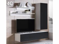 Combinaison de meubles luke 4c blanc et noir (1,6m) MSSD0134-C