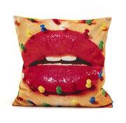 Coussin Toiletpaper / Mouth - 50 x 50 cm - Seletti rouge en tissu