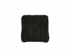 Coussin tricote carre acrylique gris fonce - l 40 x l 40 x h 4 cm