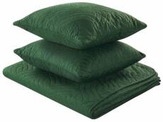 Couvre-lit avec deux coussins 140 x 210 cm vert babak 313556