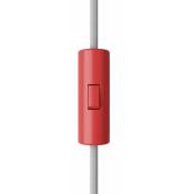 Creative Cables - Interrupteur cylindrique unipolaire à bascule avec borne de terre Rouge - Rouge