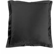 Douceur D'intérieur - Taie d'oreiller carrée 63x63 cm - 100% coton Noir - Noir