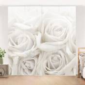 Ensemble de rideaux coulissants - White Roses - 4 Rideaux
