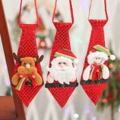 Ersandy - Cravates de Noël, 3PCS Funny Sequins Santa Snowman Deer Pattern Cravates avec Paillettes, Grande Nouveauté Ornements Suspendus de Noël,
