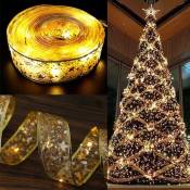 Ersandy - Guirlande lumineuse de ruban de Noël, 16,5 pieds 50 led Guirlande lumineuse de ruban de sapin de Noël, lumières de sapin de Noël pour la