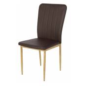 Fanmuebles - Chaise de salle à manger rembourrée en pu chocolat 47 cm (largeur) x 91,5 cm (hauteur) x 44 cm (profondeur)