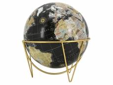 Globe en résine noire et métal doré