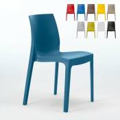 Grand Soleil - Chaise en polypropylène empilable Salle à Manger café bar Rome Couleur: Bleu