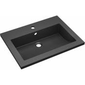 Helloshop26 - Lavabo salle de bain 60 x 45 cm en granit noir - Noir