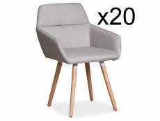 Lot de 20 chaises / fauteuils scandinaves frida tissu beige