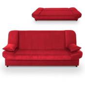 Maddy - Banquette clic clac convertible en tissu rouge - Rouge