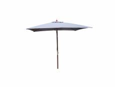 Matera - parasol en bois carré toile grise