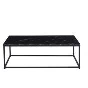 Meublorama - Table basse ewing effet marbre noir, idéal pour un salon unique - Noir