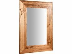 Miroir, miroir mural rectangulaire, à accrocher au mur horizontal vertical, shabby chic, maquillage, salle de bain, cadre finition naturelle, l50xp3xh