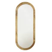 Miroir ovale en bois de manguier 50x120