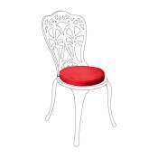 Outdoor Round Chair Cushion, Water Resistant Bistro Chair Seat Pad for Garden Patio Furniture, Lightweight Round Cushions With Secure Ties - Rouge