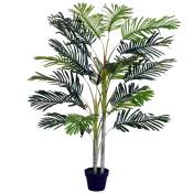 Outsunny Palmier artificiel hauteur 150 cm arbre artificiel décoration plastique fil de fer pot inclus vert aosom france