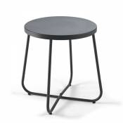 Oviala - Table basse de jardin ronde en acier noir - Noir