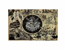Papier peint intissé panoramique pirate des carïbes 5 fond sépia disney 400x250cm