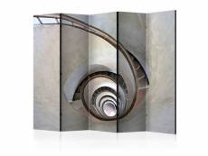 Paris prix - paravent 5 volets "white spiral stairs" 172x225cm
