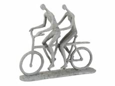 Paris prix - statuette déco "tandem couple" 37cm gris
